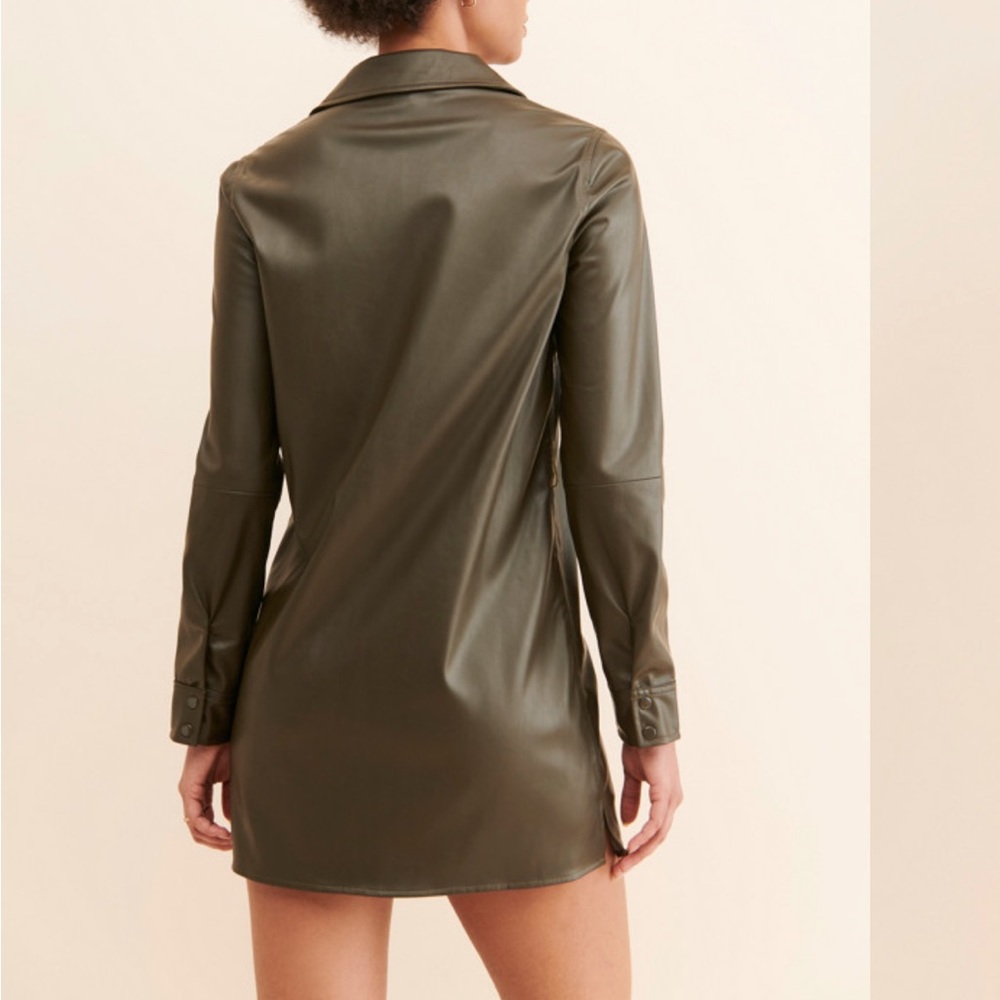 Vegan Leather Shirt Dress